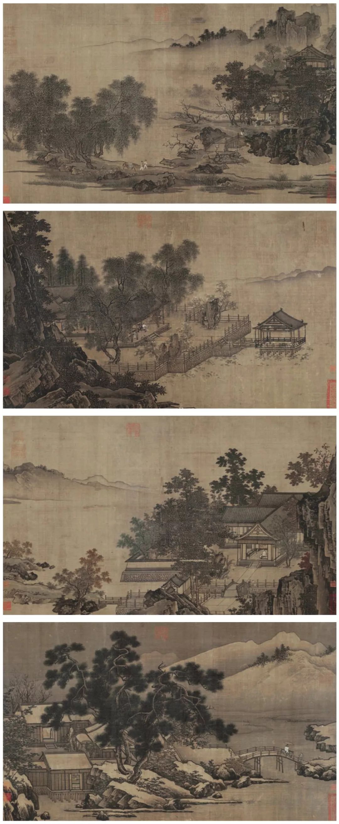 [南宋]刘松年 四景山水图卷(四段) 41cm×69.