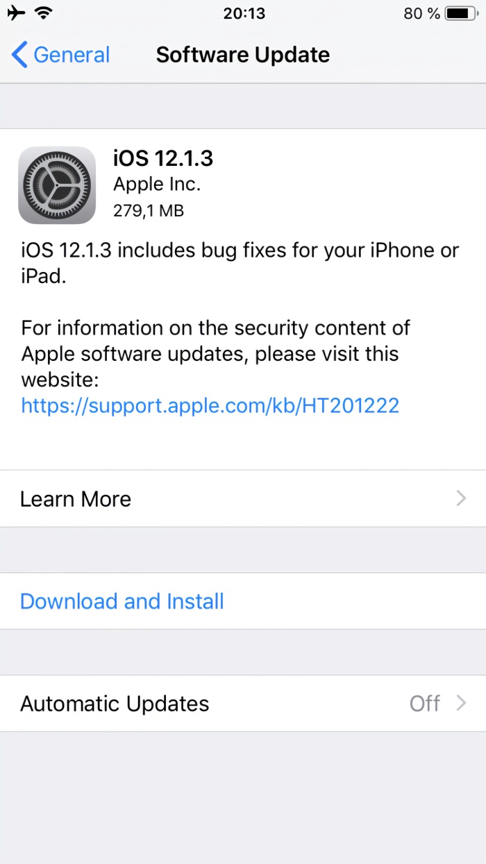 用户发现iPhone7升级到iOS12.1.3开飞行模式