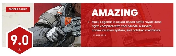 惊人地好玩！《Apex英雄》IGN评分出炉：9/10分