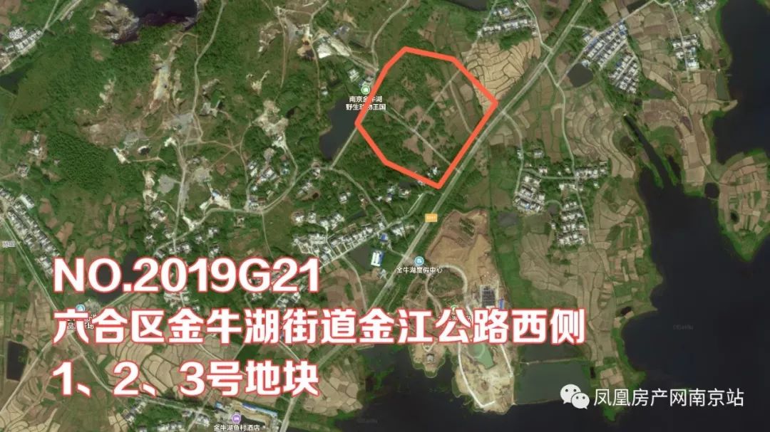 2019g21地块位于六合区金牛湖街道金江公路西侧1,2,3号地块,东至金江