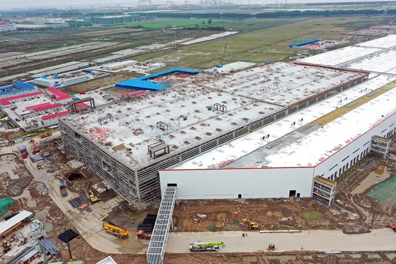 上海特斯拉超级工厂雄姿初现 厂房结构基本完工