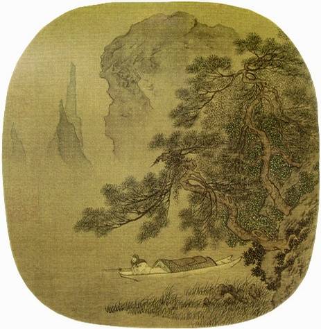 李唐《松湖钓隐图》
