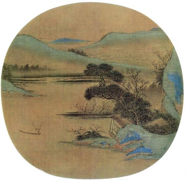 张训礼《春山渔艇图》