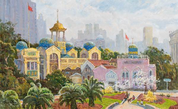 在外滩看油画家笔下的上海老建筑，久事美术馆展建筑风景油画