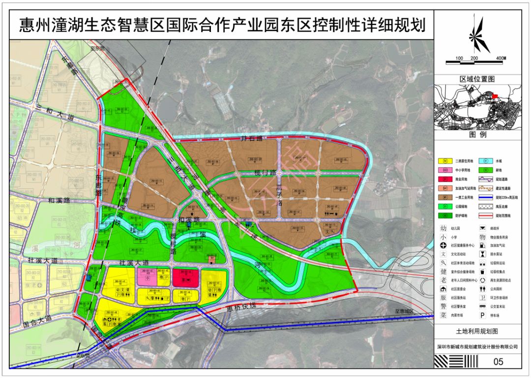 惠州市西部,潼湖生态智慧区国际合作产业园内,规划区南为 潼侨镇工业