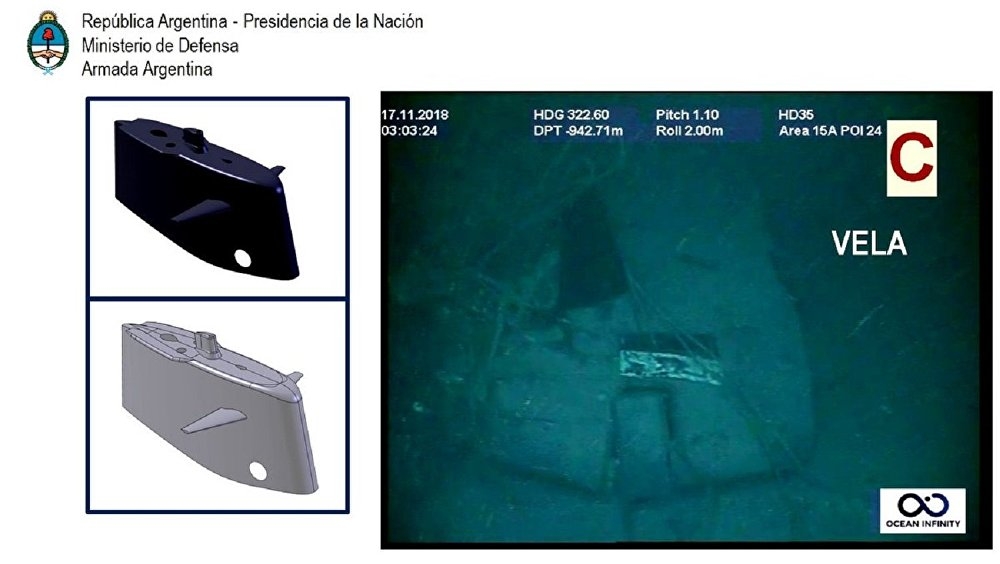 阿根廷海军发布沉没“圣胡安”号潜艇最新照片