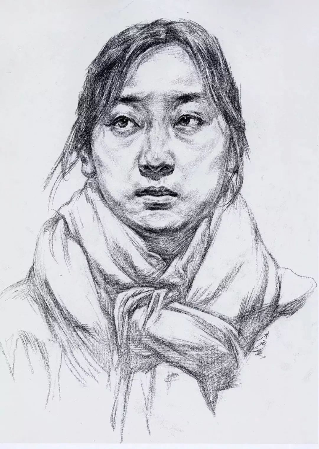 覃莽日记:我的素描人物头像画法步骤,以两幅今日教学示范作品为例； _兴艺堂