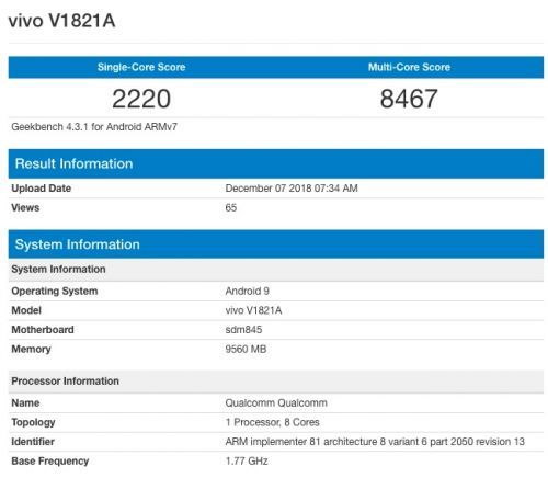 vivo NEX双屏版跑分曝光：骁龙845+10GB内存