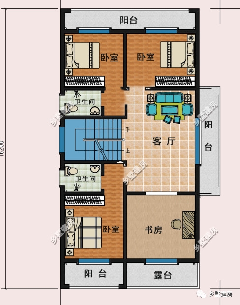 设计图分享 建筑面积为12*12米的经济型2层房屋设计图  随着农村的