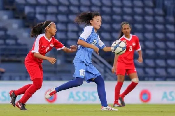 蒙古女子足球队2:0战胜新加坡女足