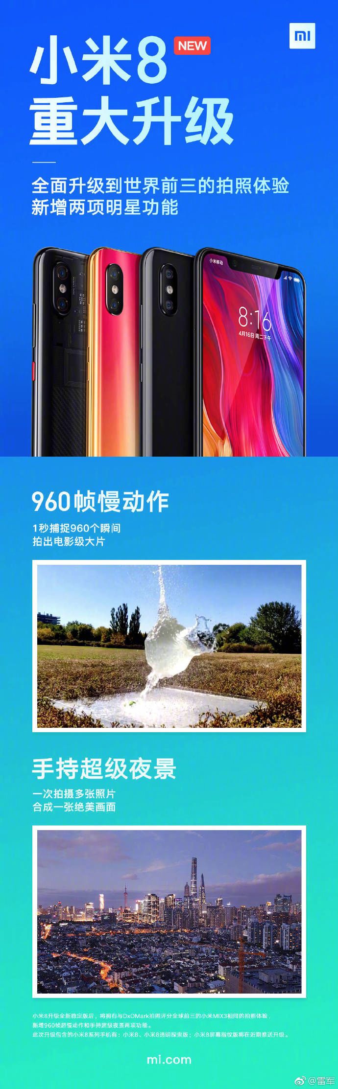 小米 8 大升级：获得小米 MIX 3 级别的拍照体验