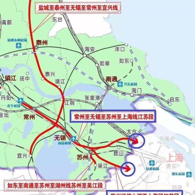 长江三角洲地区建设一体化,江苏南部和上海再建设2条铁路