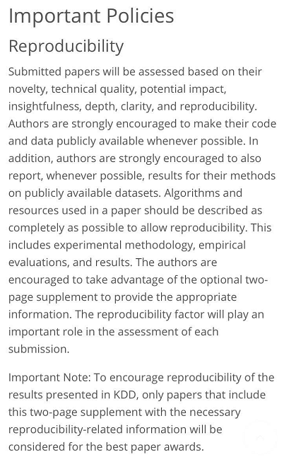KDD 2019 投稿要求出炉:结果出炉前不得发表 arXiv ,鼓励公开研究代码和数据
