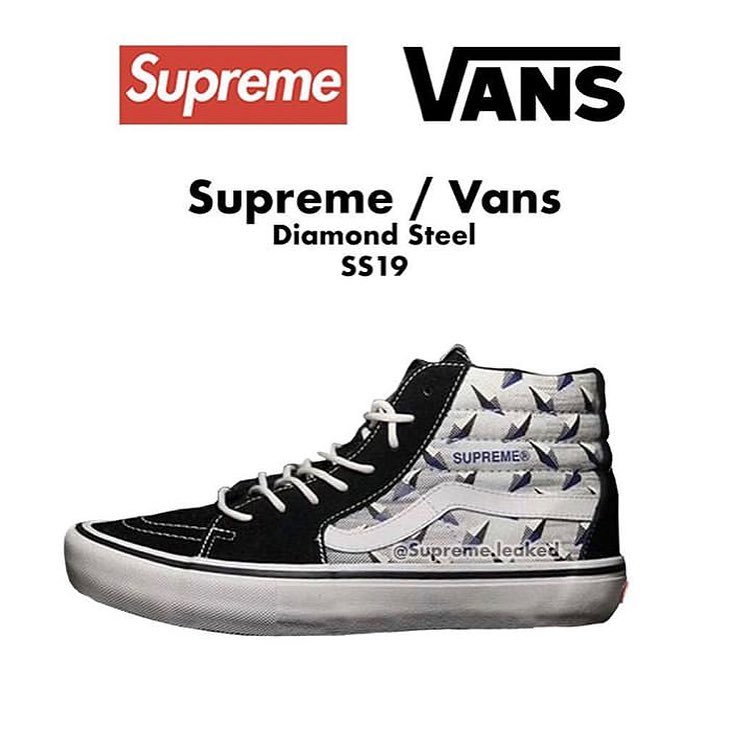 supreme x vans新鞋曝光!"diamond steel"铁钻石今夏发售!