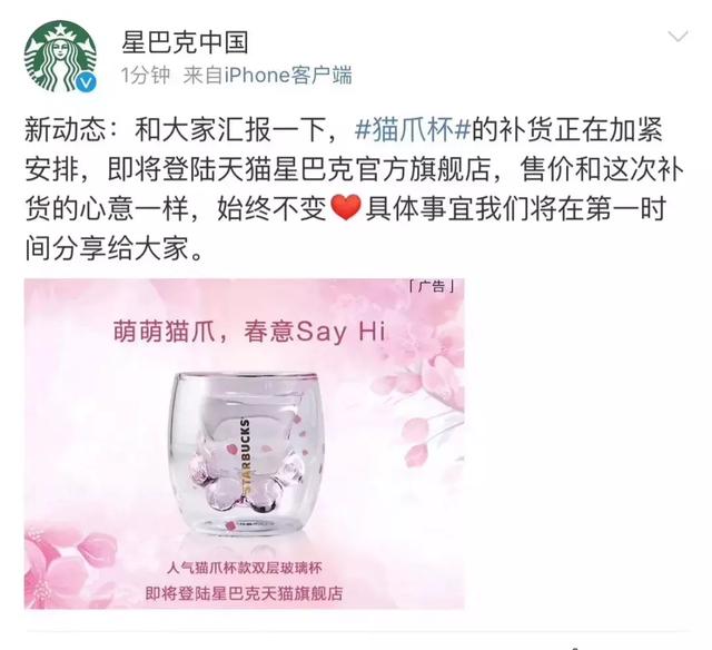 星巴克的“猫爪杯”，让我朋友圈炸开了锅……