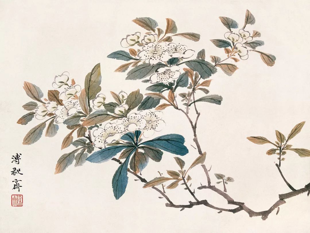 溥僴 海棠图 36.6cm×25cm 荣宝斋藏