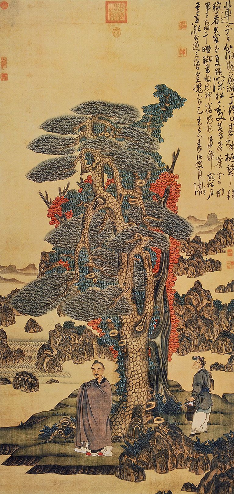 明 陈洪绶 乔松仙寿图 97.8cm 202.1cm 1635 台北“故宫博物院”藏