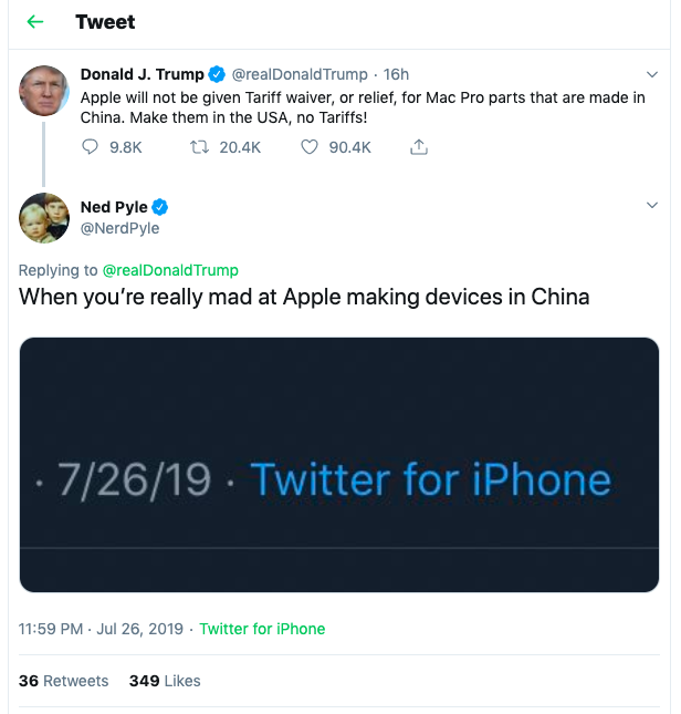 在特朗普眼里，苹果只不过是他针对中国的一枚棋子