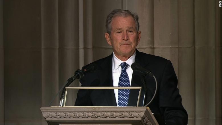 乔治·W·布什在父亲老布什总统葬礼上的悼词