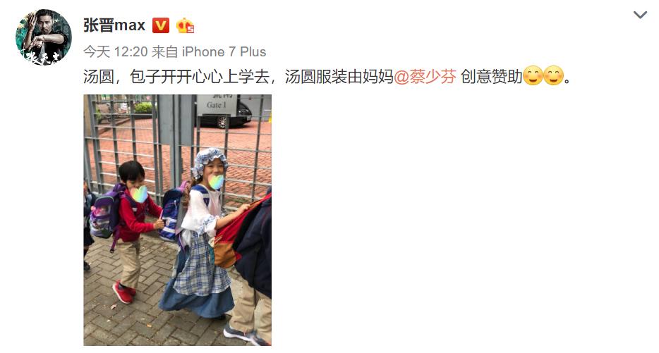 张晋晒蔡少芬为女儿缝制的衣服，网友：还是适合演戏