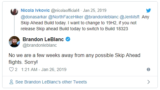 微软项目经理发话:Win10 19H2预览版距离推送只剩几周时间