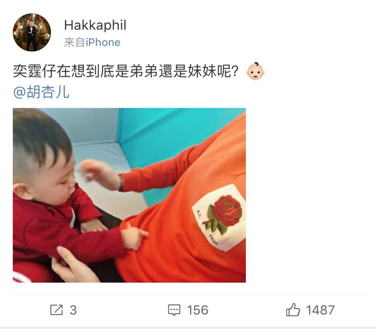 胡杏儿晒B超照宣布怀二胎,网友:看综艺时就知