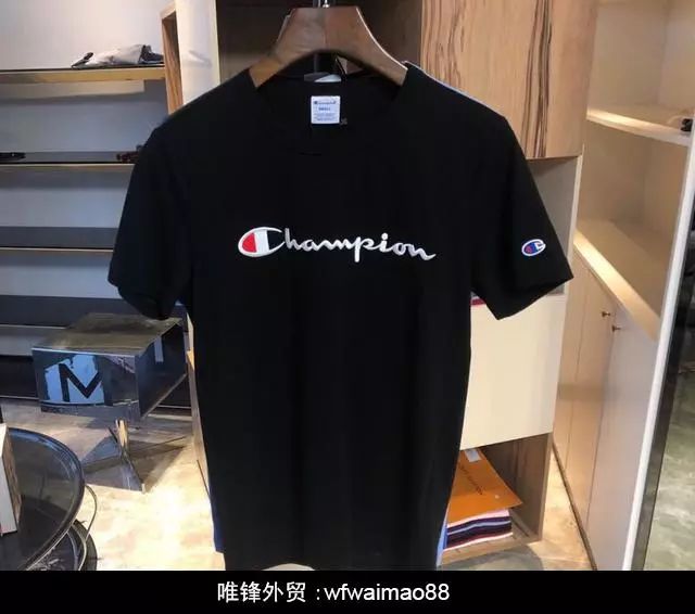 champion冠军经典字母刺绣logo短袖t恤男女情侣款 刺绣 印花大c#爱心