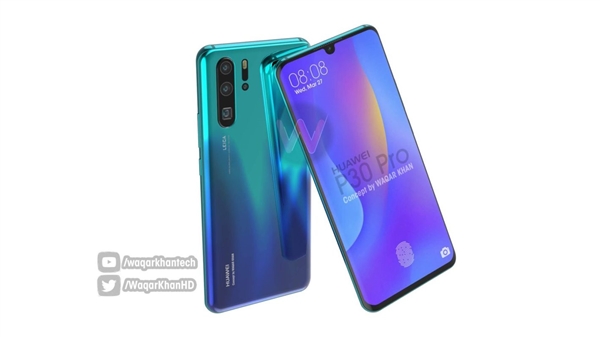 华为P30 Pro最新渲染图曝光：6.4寸2K曲屏、潜望结构方形镜头抢眼