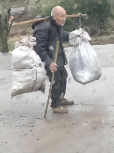 太心酸了,辛苦了老人家!看到这位八十多岁的老人