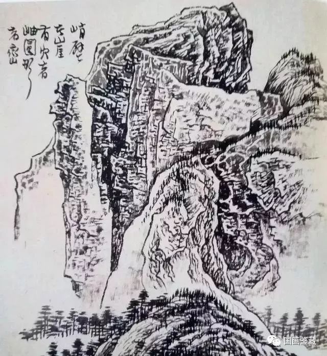 坪台画法 凡画丛山峻岭峭壁悬崖,宜画一二坪台,以舒其气及破其繁.