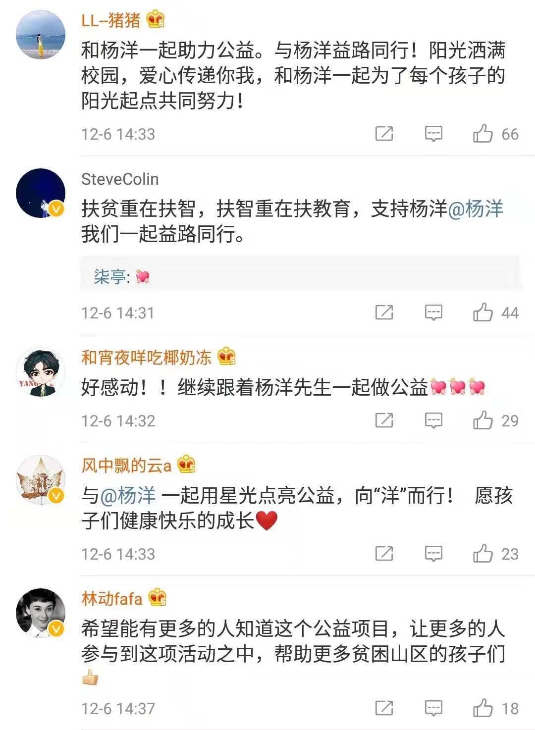 参与爱心活动的杨洋，想触碰的手伸出却又收回