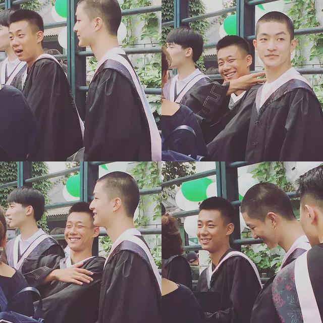 屈楚萧的大学毕业照,一眼看到了“应勤”,合照里他居然是最帅的