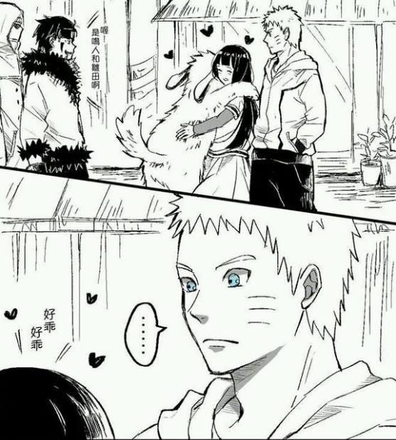 火影漫画:雏田抱住赤丸不撒手,鸣人羡慕地说自己也要那个!