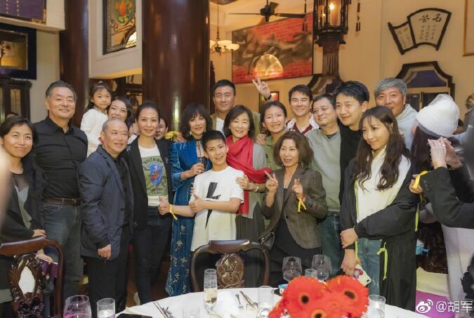 胡军林青霞关之琳刘嘉玲罕见同框，网友关注的点却是胡军的儿子康康！