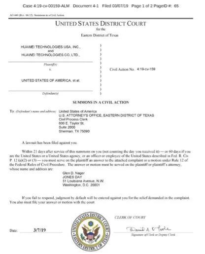 【钛晨报】华为起诉最新进展：美国法院已给美国政府发传票
