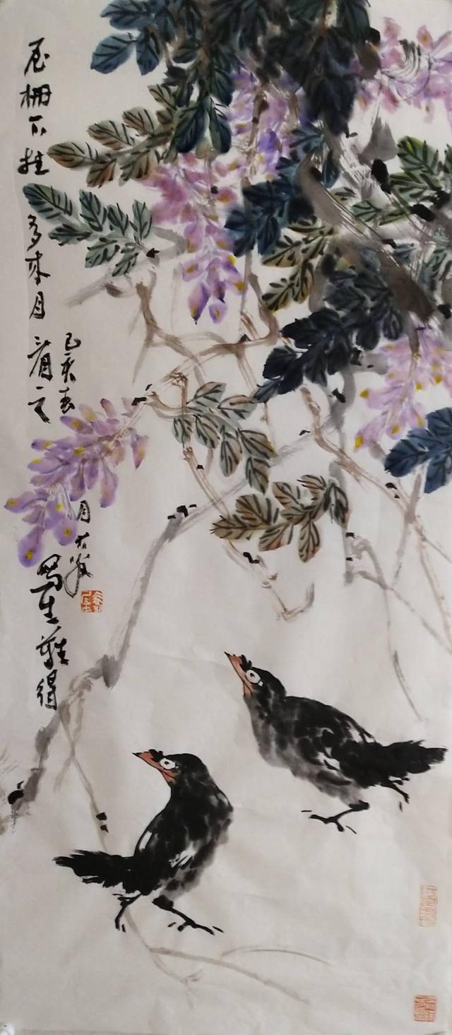 齐白石画虾、徐悲鸿画马,著名画家金大翁花十年时间画八哥