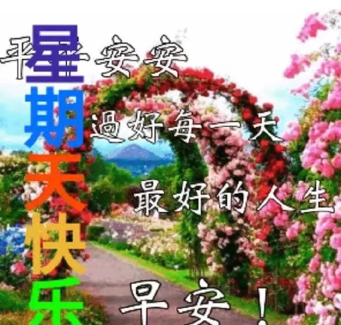 4月21号星期天早上好鲜花带字动画表情祝福图片