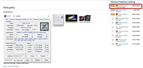 威刚重夺DDR4内存频率记录5738MHz：艰难提升12MHz