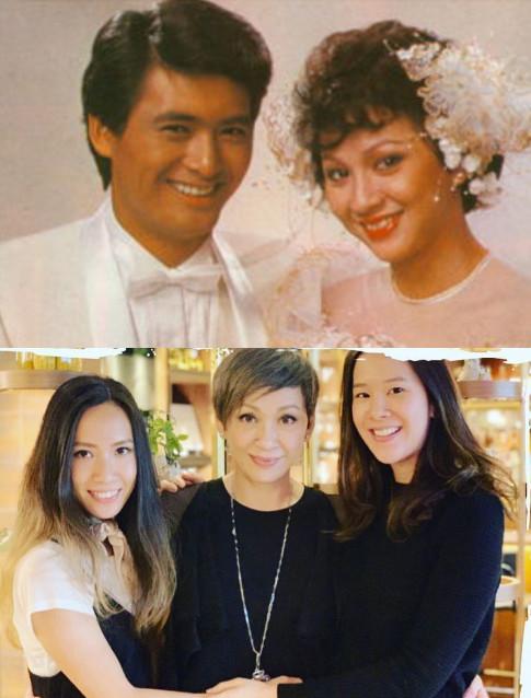 周润发59岁前妻晒游玩照，穿吊带泳装身材不输两女儿