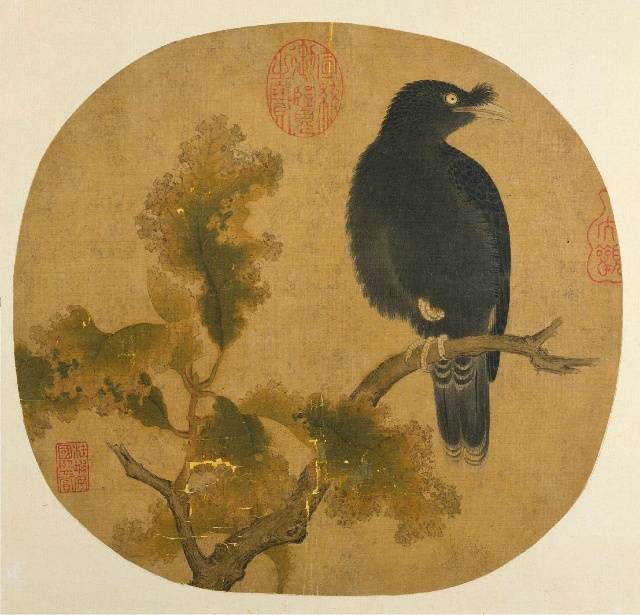 《秋树鸜鹆图》