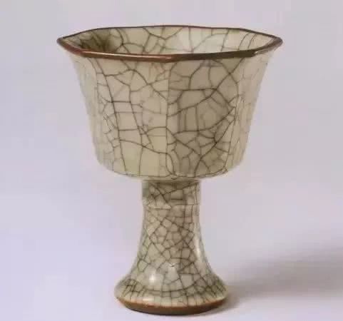 明仿哥釉八方高足杯