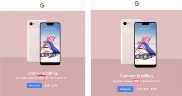 谷歌错误发送电子邮件：Pixel 3系列300美元优惠是假的