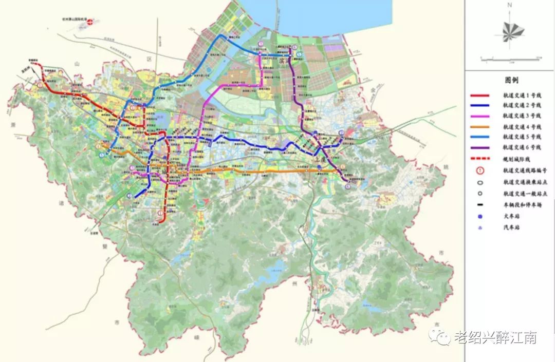 绍兴地铁总线网图 (2019年绍兴地铁集团规划公告版) 看到2号线二期