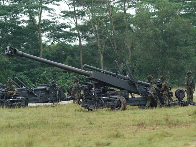 54门slwh型轻型155毫米榴弹炮,12门老式英制25磅炮组成
