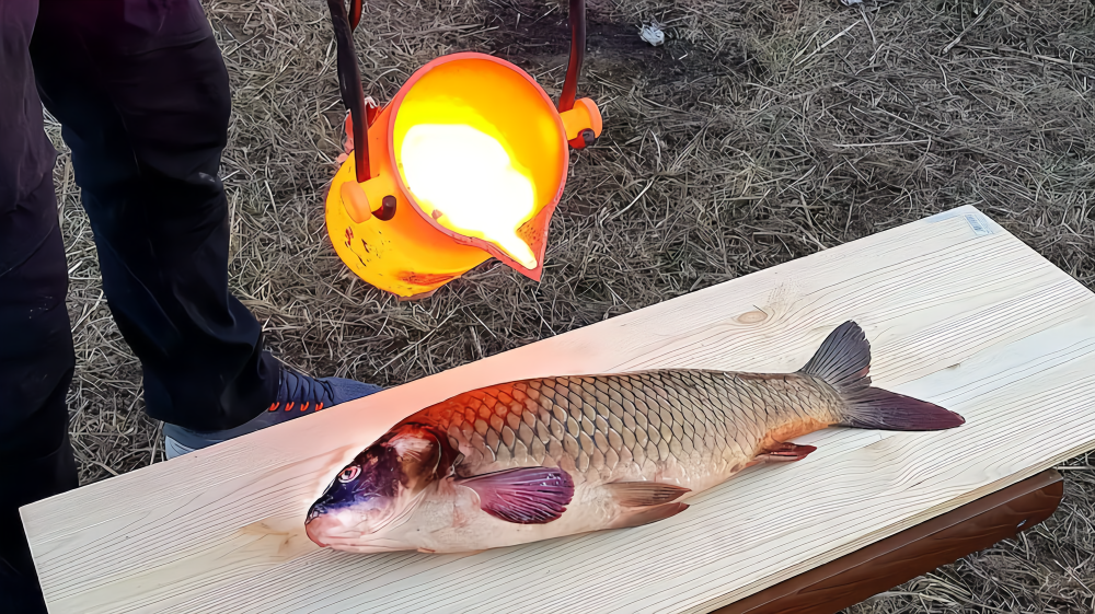 老外用1000度熔岩烤鱼,鱼被烧焦还是烧熟?结果意外!