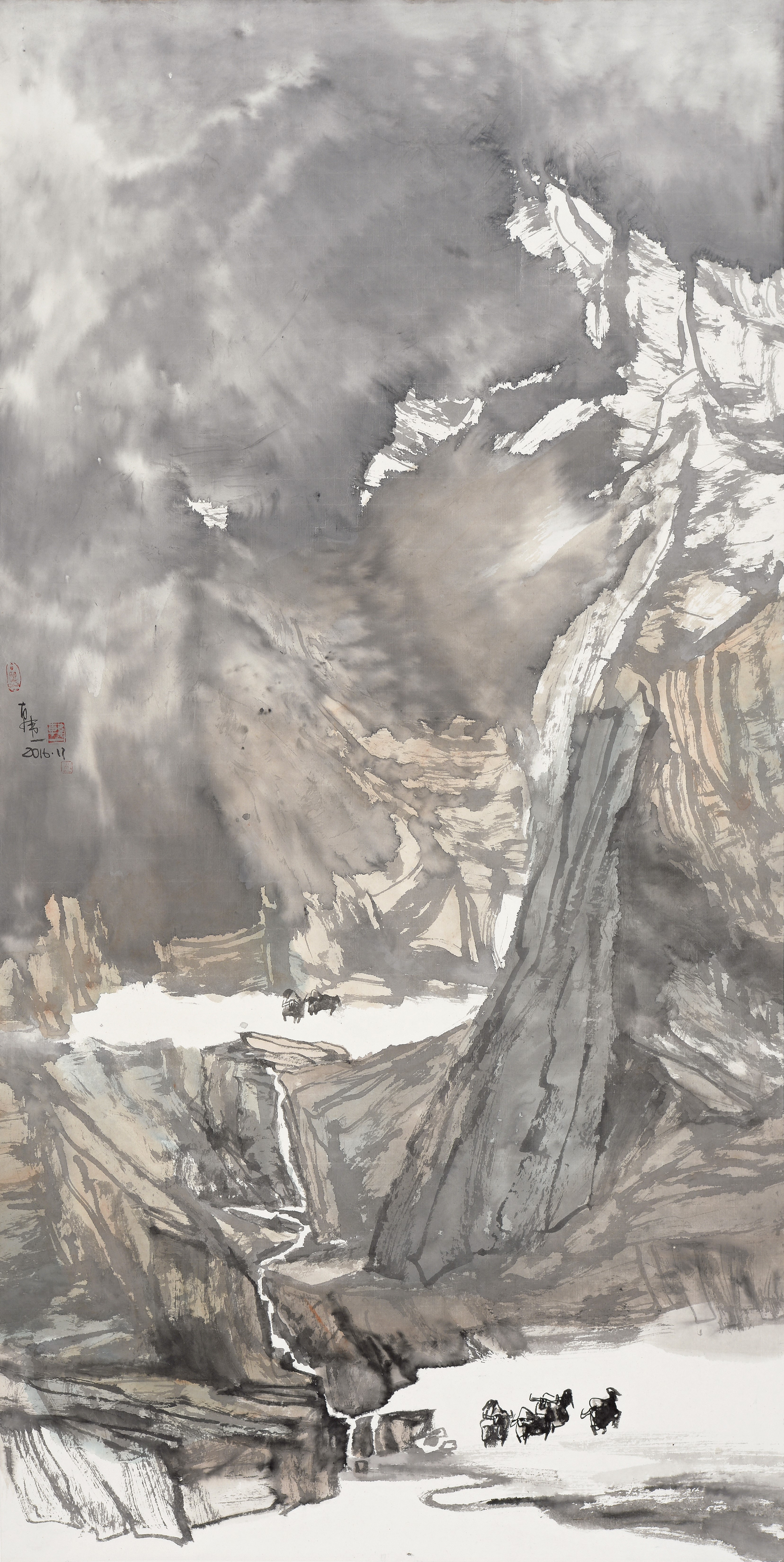 她的西部高原女画家韩一的山水艺术