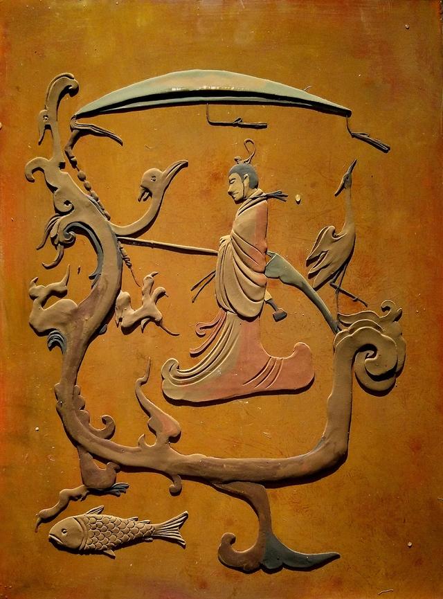 (战国时期帛画《人物龙凤图》 :青弘坭塑)青弘,用一个"点"惊人的撬动