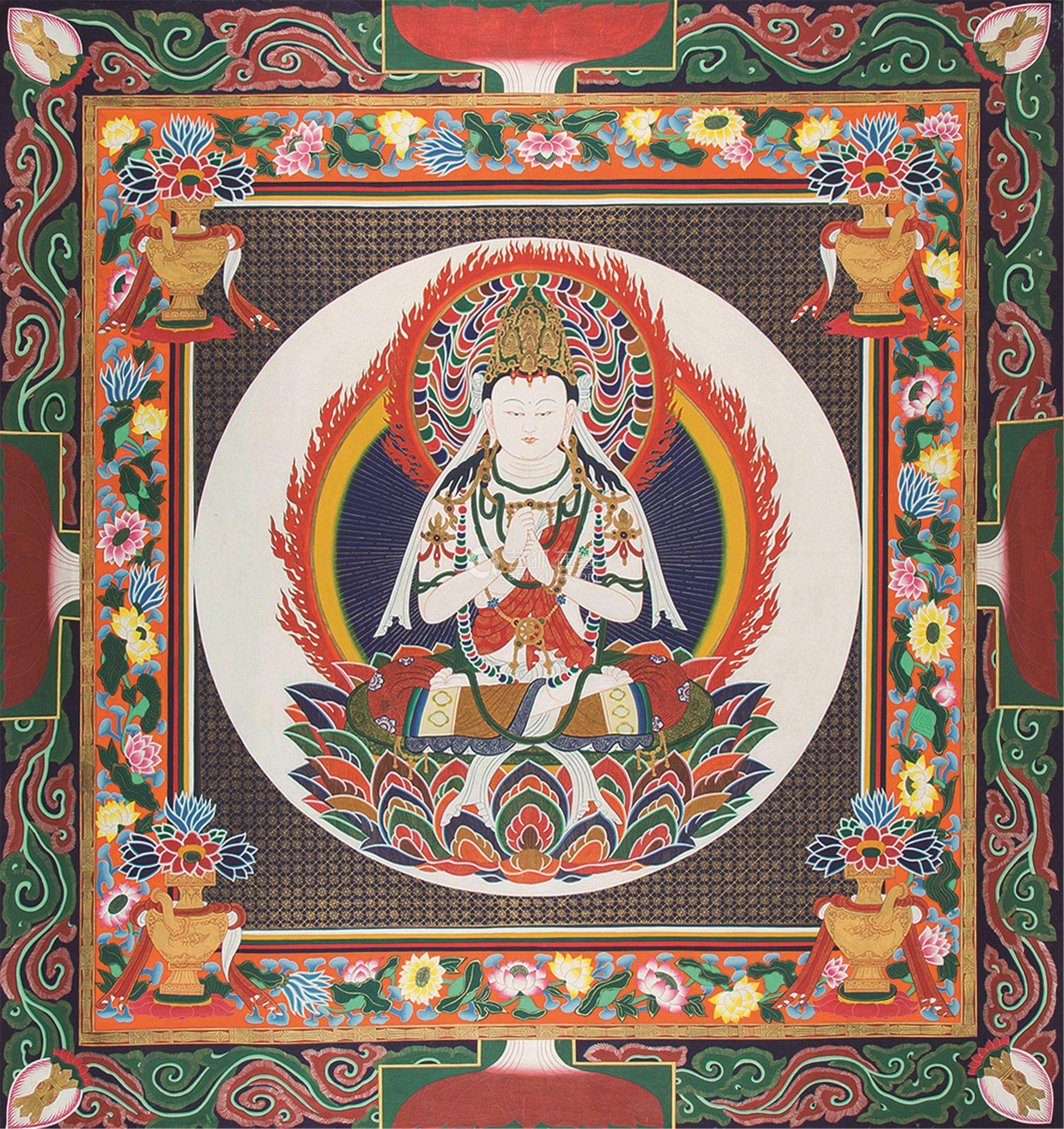 唐卡是藏族文化中一种独具特色的艺术形式,主要是指用彩缎装裱后悬挂