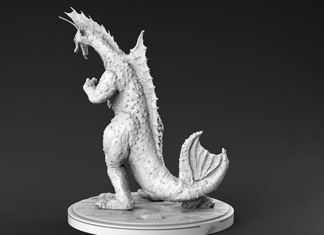 3d打印电影哥斯拉中泰坦龙雕像,好逼真!