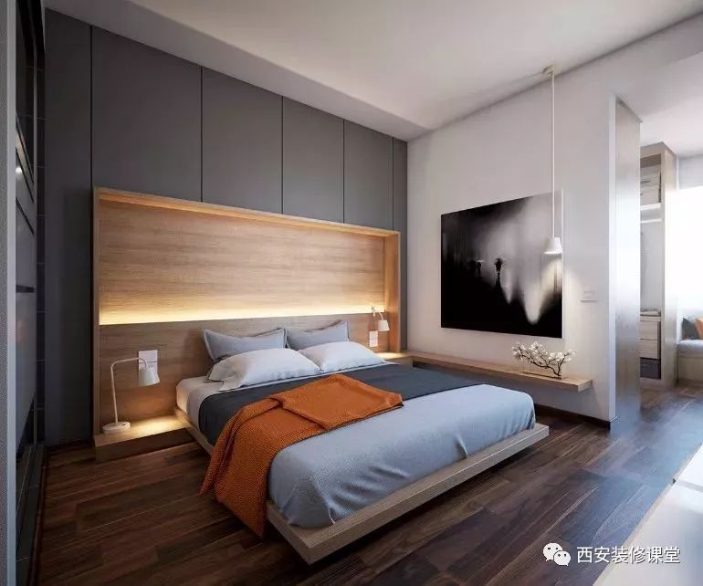 卧室床头柜悬空好看且不占地410